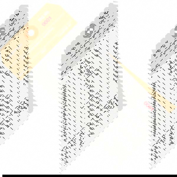 Blank Tag: 6-1/4'' High, Manila & White, Synthetic Paper